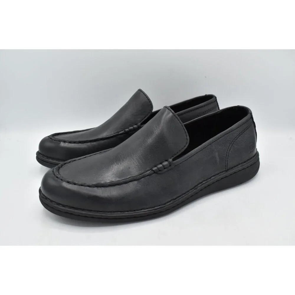 Born Mens Size‎ 10 Thaton Black Full Grain Leather Loafers Shoes